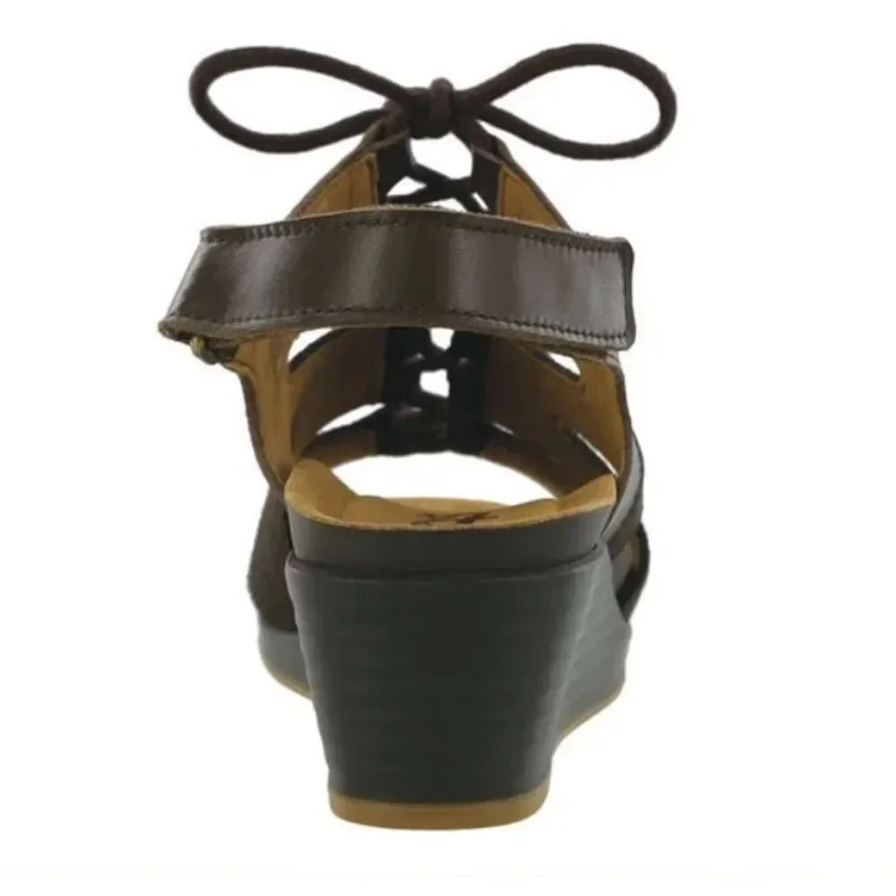SAS Sedona Sandals Wedges Shoes Woodlands Brown Leather Suede NIB 10.5